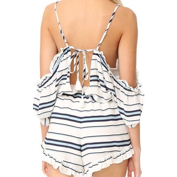 Lovers + Friends Malia Striped Romper in Nautical Stripe NWT Size Small - Picture 2 of 2